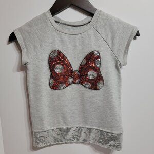 Disney Girls Minnie Mouse sequined short sleeve sweatshirt